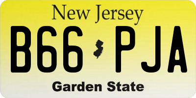 NJ license plate B66PJA