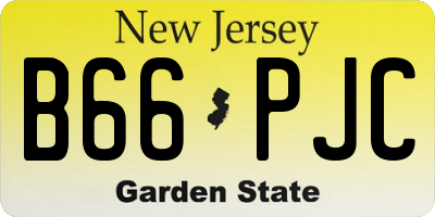 NJ license plate B66PJC