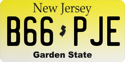 NJ license plate B66PJE