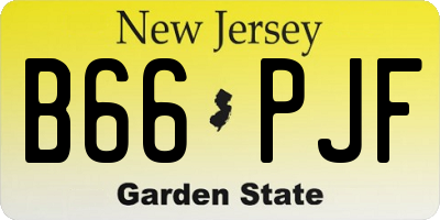 NJ license plate B66PJF