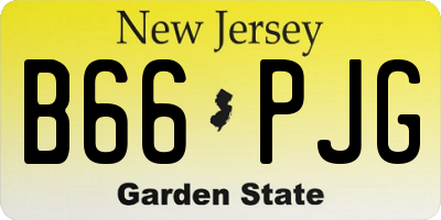 NJ license plate B66PJG
