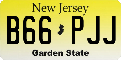 NJ license plate B66PJJ