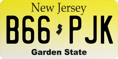 NJ license plate B66PJK