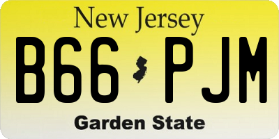 NJ license plate B66PJM