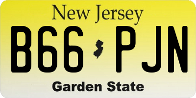 NJ license plate B66PJN