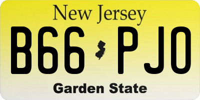 NJ license plate B66PJO