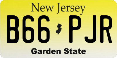 NJ license plate B66PJR