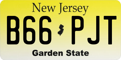 NJ license plate B66PJT