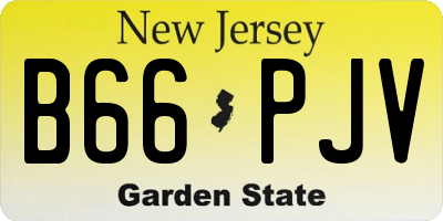 NJ license plate B66PJV