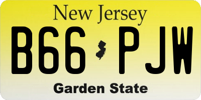 NJ license plate B66PJW