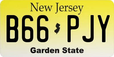 NJ license plate B66PJY