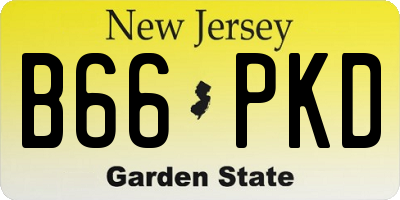 NJ license plate B66PKD
