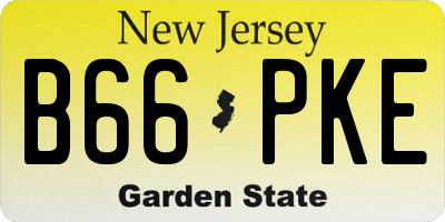 NJ license plate B66PKE