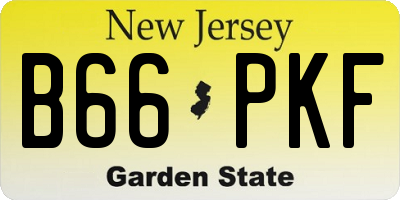 NJ license plate B66PKF