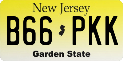 NJ license plate B66PKK