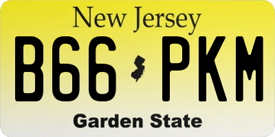 NJ license plate B66PKM
