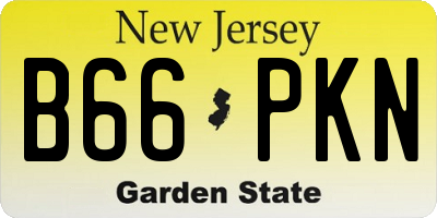 NJ license plate B66PKN
