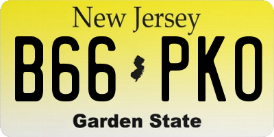 NJ license plate B66PKO