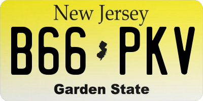NJ license plate B66PKV