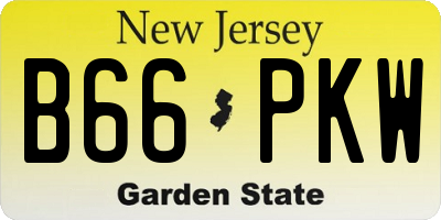 NJ license plate B66PKW