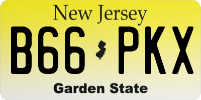 NJ license plate B66PKX