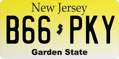 NJ license plate B66PKY