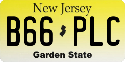 NJ license plate B66PLC
