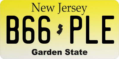 NJ license plate B66PLE