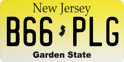 NJ license plate B66PLG