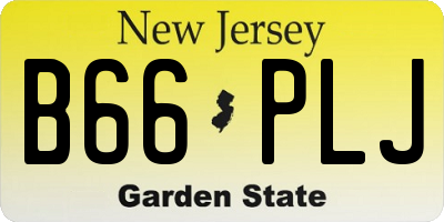 NJ license plate B66PLJ