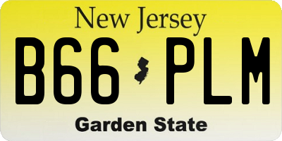 NJ license plate B66PLM