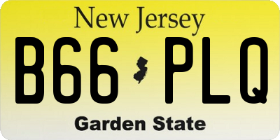 NJ license plate B66PLQ