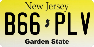 NJ license plate B66PLV