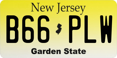 NJ license plate B66PLW