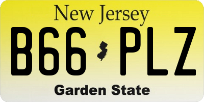 NJ license plate B66PLZ