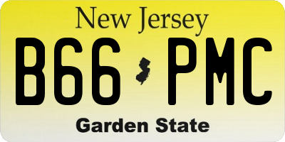 NJ license plate B66PMC