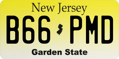NJ license plate B66PMD