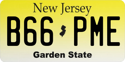 NJ license plate B66PME