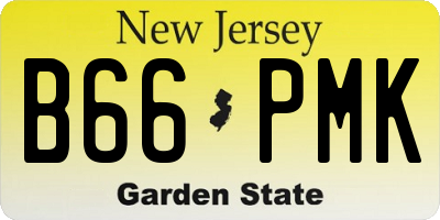 NJ license plate B66PMK