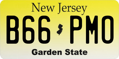 NJ license plate B66PMO