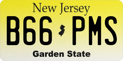 NJ license plate B66PMS