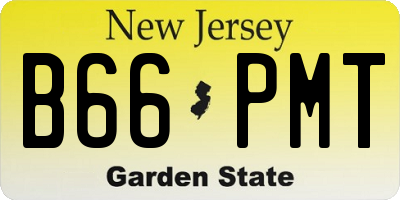 NJ license plate B66PMT