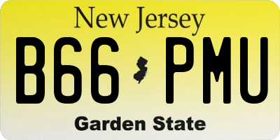NJ license plate B66PMU