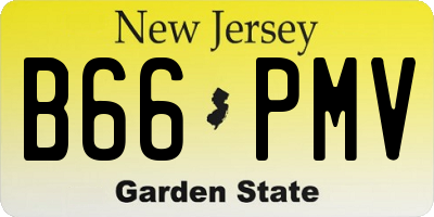 NJ license plate B66PMV