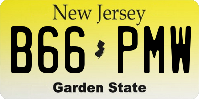 NJ license plate B66PMW