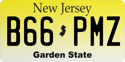 NJ license plate B66PMZ