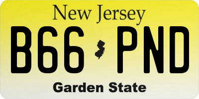 NJ license plate B66PND