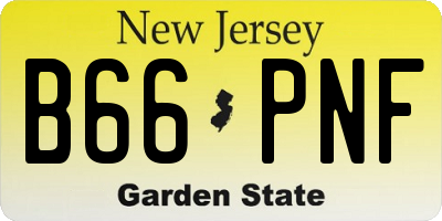 NJ license plate B66PNF