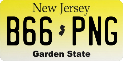 NJ license plate B66PNG