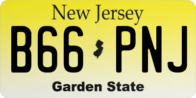 NJ license plate B66PNJ